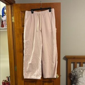 Aerie Soft Pink Striped Pants Size Large